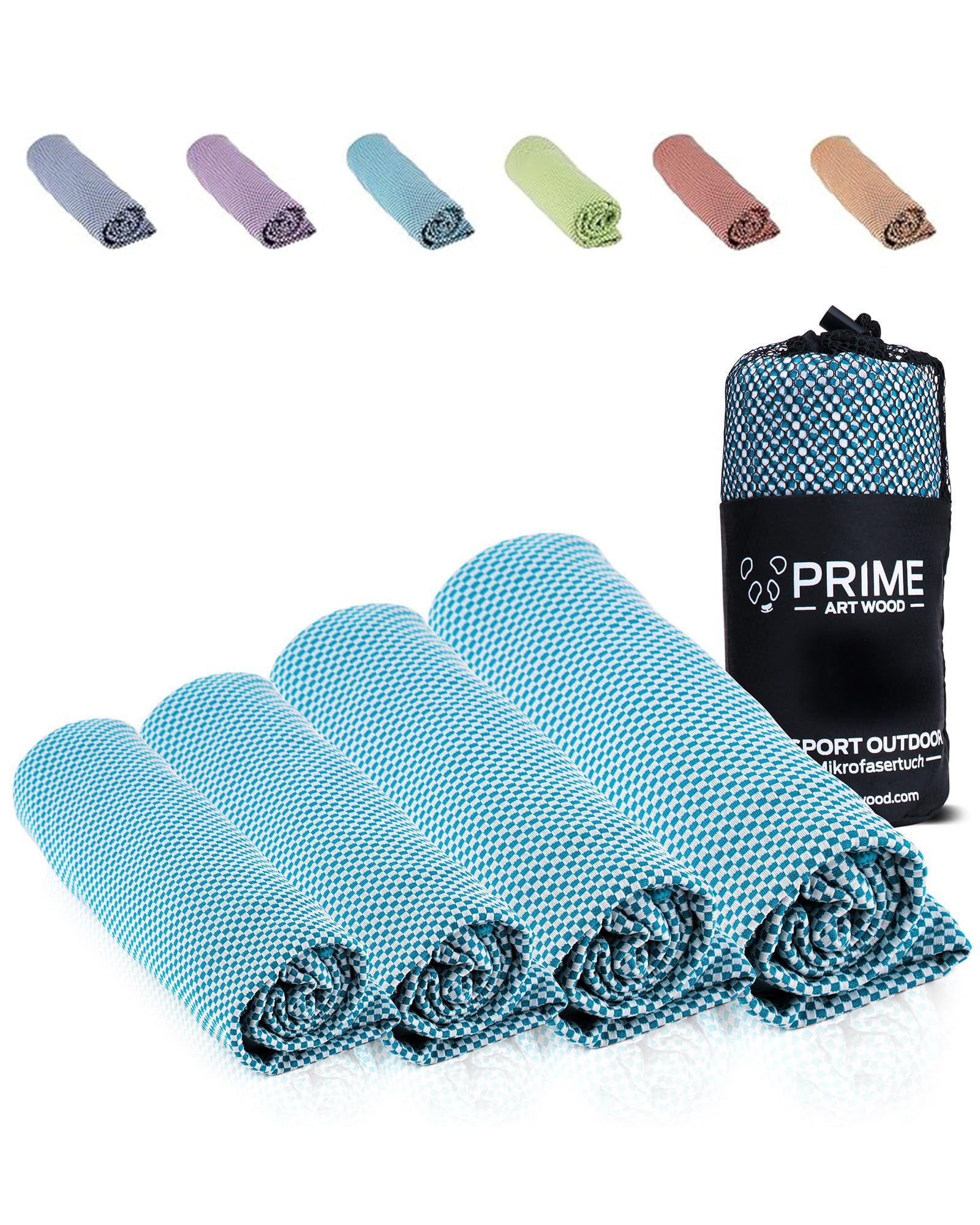 PRIME ART WOOD Bamboo Travel Towel 200 x 80 cm Light Blue