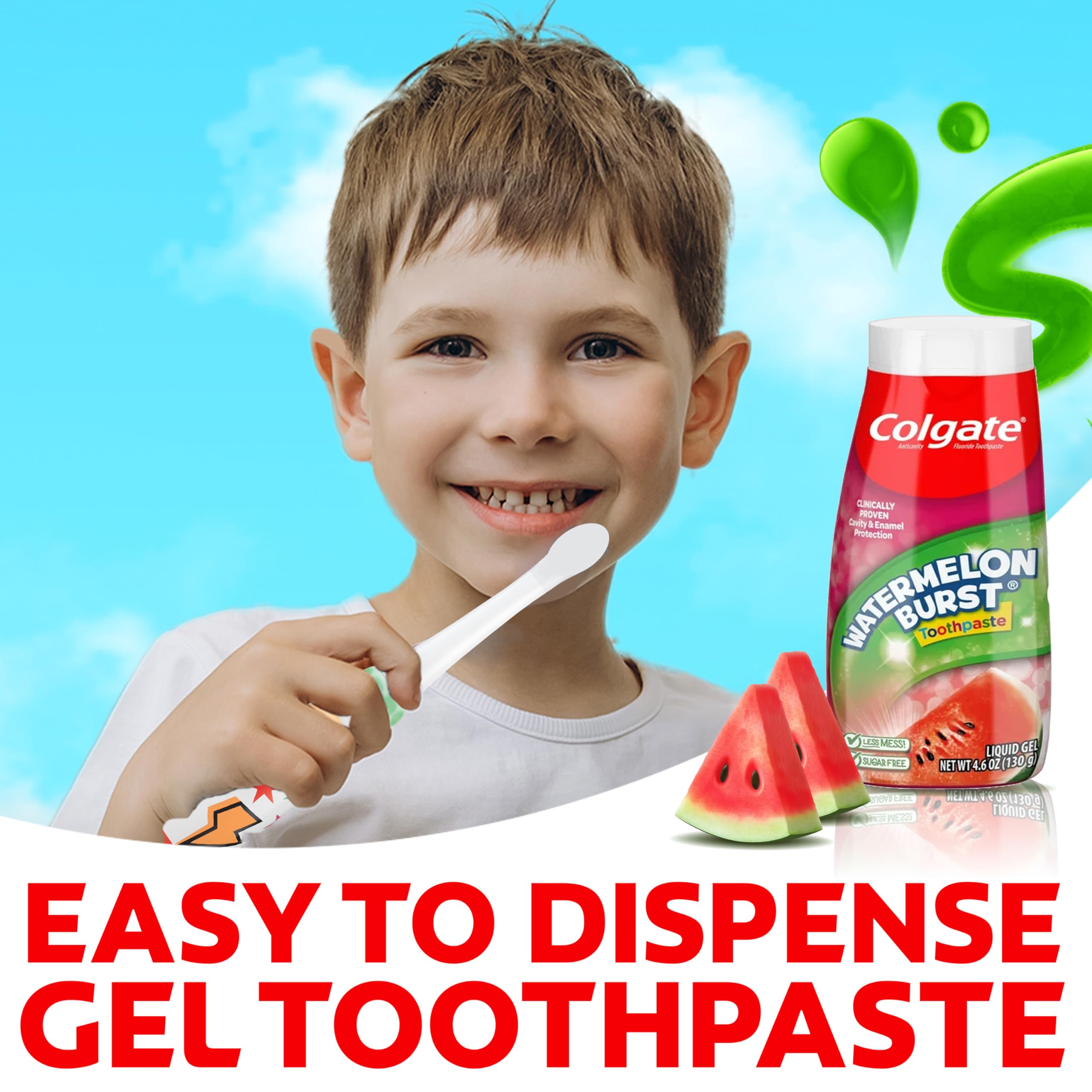 Colgate Anticavity Kids Toothpaste with Fluoride for Ages 2+, Watermelon Burst Flavor - 4.6 Ounce (4 Pack)