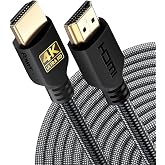 PowerBear 4K HDMI Cable 50 ft, Long Hdmi Cable Braided Nylon Gold | 4K@60Hz, 2K, 1080P, 18Gbps, Ultra HD, ARC &amp; CL3 Rated, for Laptop, Monitor, PS5, PS4, Xbox One, Fire TV, &amp; More
