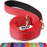 Joytale Padded Handle Dog Lead Double-Sided Reflective Nylon 1.8 m Red