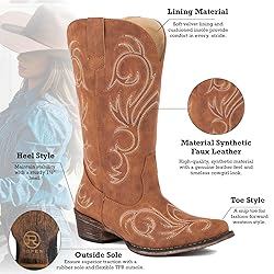 Roper Womens Riley Boot, Tan, 6