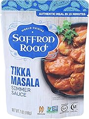 Saffron Road Tikka Masala Simmer Sauce, 7oz - Non-GMO, Gluten Free, Halal, Kosher