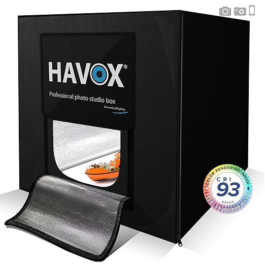 title=HAVOX- Studio Fotografico HPB-40- Dimensioni 40x40x40cm- Illuminazione a LED