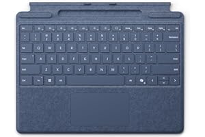 Microsoft Surface Pro Keyboard for Surface Pro 9 and 8 with Pen Storage, Alcantara Material, Sapphire