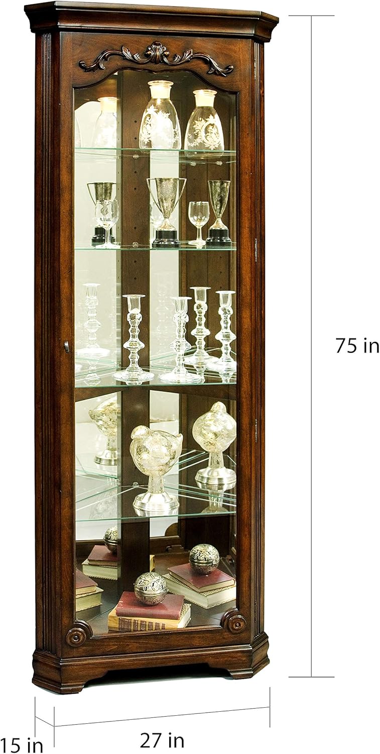 Amazon Com Sofaweb Com Warm Brown Corner Curio Cabinet 27 X 15