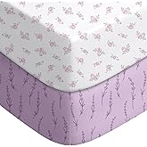 FILLEEP Pack and Play Sheets Fitted, Mini Crib Sheets 2-Pack for Pack N Play Mattress, Stretchy Playpen Sheet for Boys Girls, Softness and Breathable, 38" x 26"