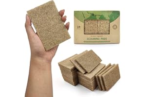 AIRNEX Dish Scrub Sponges for Dishes - Pack of 24 Coconut Fiber Dish Scrubbers for Cleaning - Non Scratch Odourless Dish Spon