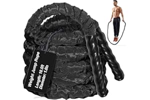 KEEPARK Battle Ropes for Home Gym, Exercise Rope 1.26/1.5inch, 30 40FT Heavy Battle Rope Weighted Battle Rope Training Heavy Rope for Workout Exercise