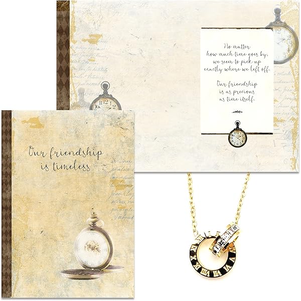 Smiling Wisdom Watercolor Card Double Heart Necklace Gift Set - Main Image