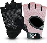 BEAST RAGE Weight Lifting Gloves Pink L Breathable Non-Slip Padded Palm