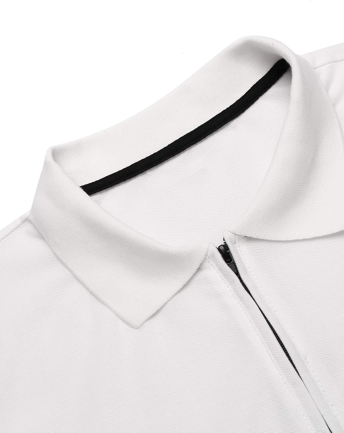 COOFANDY Men's Pique Polo Shirt 1/4 Zip Short Sleeve Mesh Golf Shirts with Pocket: Clothing