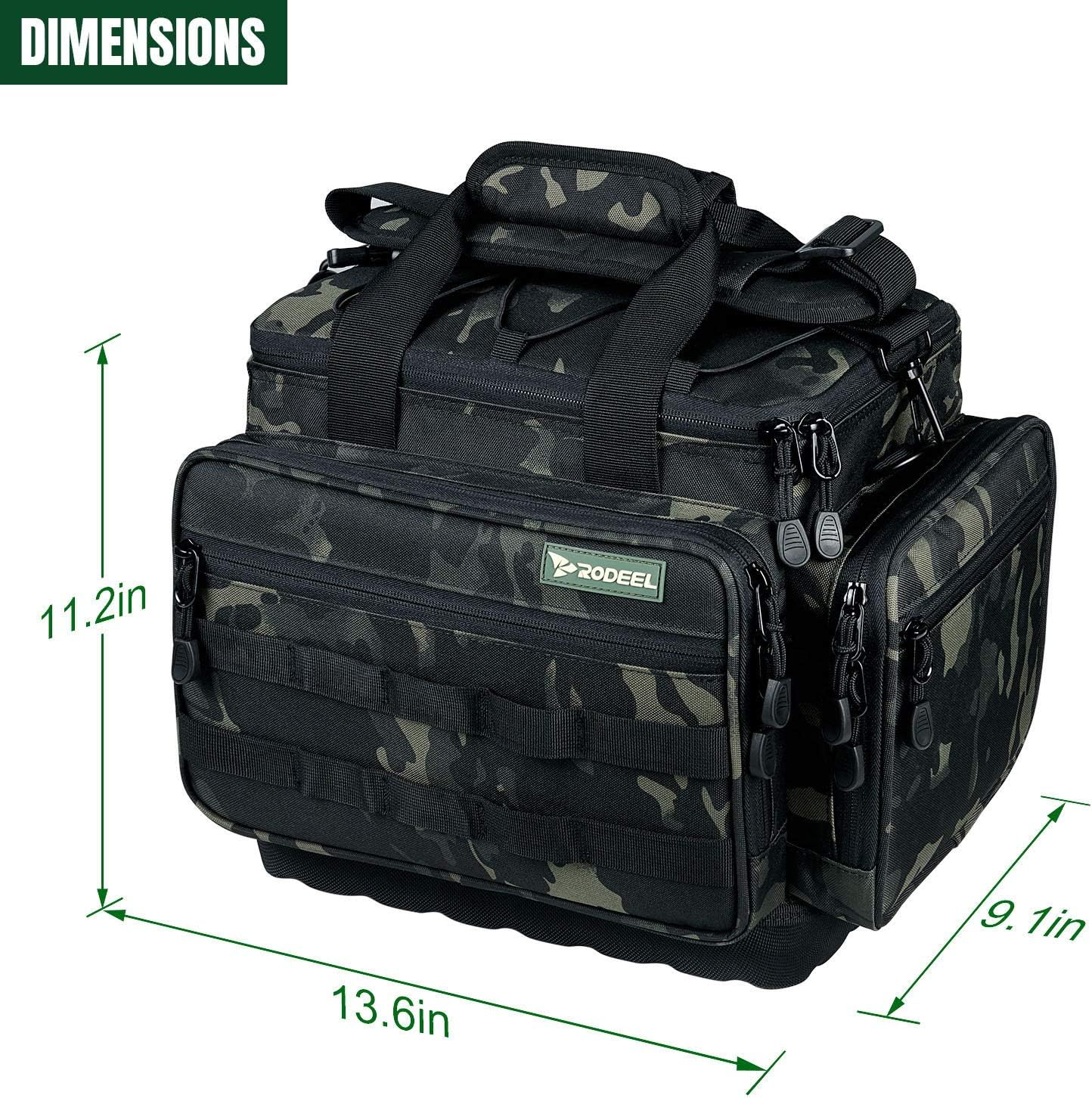 Rodeel Fishing Tackle Bags - Fishing Bags for Saltwater or Freshwater Fishing Without Trays : Sports & Outdoors