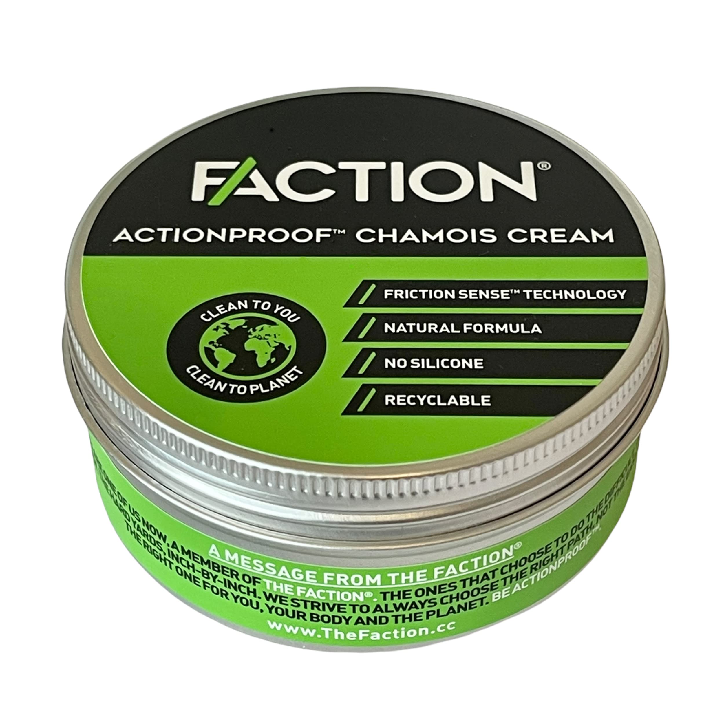 Faction Chamois Cream - Anti-Chafing Cream for Cycling - 100% Clean Ingredients - No More Saddle Soreness - Natural & Vegan - Actionproof - For Men & Women - For Cyclists & Athletes (150ml)
