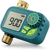 Newentor Brass Sprinkler Timer for Garden Water Hose | 7-120 PSI Watering, Rain Delay/Manual/Automatic, IP65 Anti-fog Suitable for Yard/Lawn/Irrigation System, 1 Pack, 1 Outlet