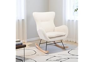 IUIBMI Rocking Chair Nursery High Back Teddy Glider Rocking Chair Modern Rocking Accent Chairs Comfy Armchairs for Living Room, Nursery, Office