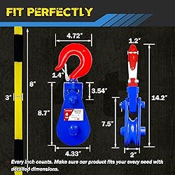 YATOINTO 4 Ton Snatch Block with Swivel Hook for