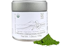 FKRO Organic Ceremonial Grade Matcha Green Tea Powder from Uji, Japan. 1st Harvest, Single Origin, Sugar-free. Flown in Fresh from Japan Every Month (30g/1.06oz) Tin
