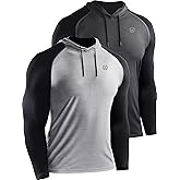 NELEUS Men's Dry Fit Athletic Shirt Workout Running Long Sleeve Shirts with Hoods