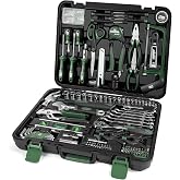 Prostormer 259-Piece Tool Kit, Household Essential Tool Set, Green | All-Purpose Tools for Home, Office or Automotive Projects, Gift for Homeowner, Diyer, Handyman