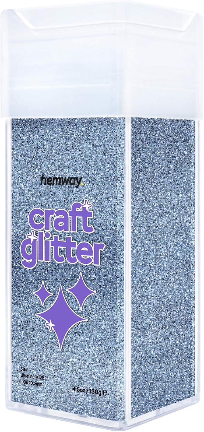 Hemway Glitter Shaker Azure Blue 110g Ultrafine, Craft Glitter Shaker for Resin & Epoxy Crafts, Christmas Art Supplies, Nail