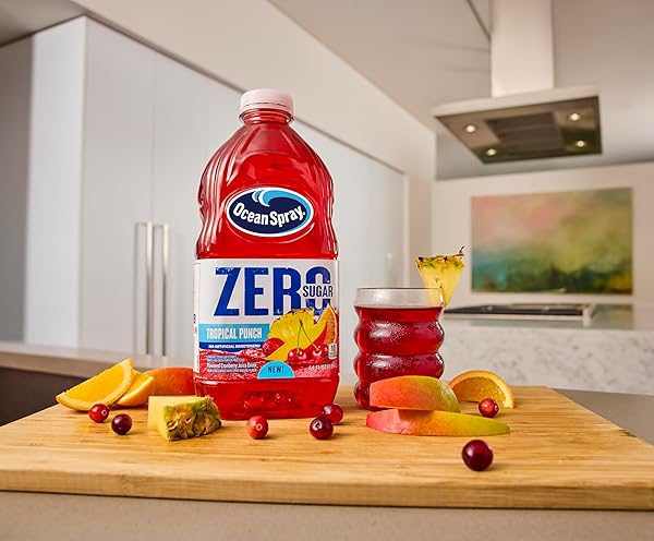 OCEAN SPRAY® ZERO SUGAR TROPICAL PUNCH JUICE DRINK, TROPICAL PUNCH JUICE DRINK SWEETENED WITH STEVIA, 64 FL OZ BOTTLE (PACK OF 1)