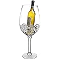 MyGift 20-Inch Giant Clear Decorative Hand Blown Wine Glass Novelty Stemware/Champagne Magnum Chiller