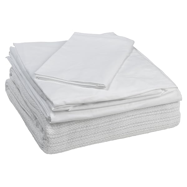 DRIVE MEDICAL 15030HBC HOSPITAL BED BEDDING IN A BOX, WHITE , 4 PIECE SET