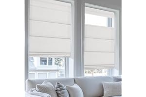 BERISSA Top Down Bottom Up Blackout Roman Shades for Window,Cordless Lift Roman Blinds Darking Fabric,Thermal Insulated Window Blinds,75%-Blackout-Wihte,48" W x 56" H