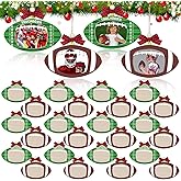 24 Pcs Football Picture Frame Ornaments for Tree Football Party Decorations Wooden Picture Frame Gifts for Team Sports Player Coach Athletes Team Party Favor