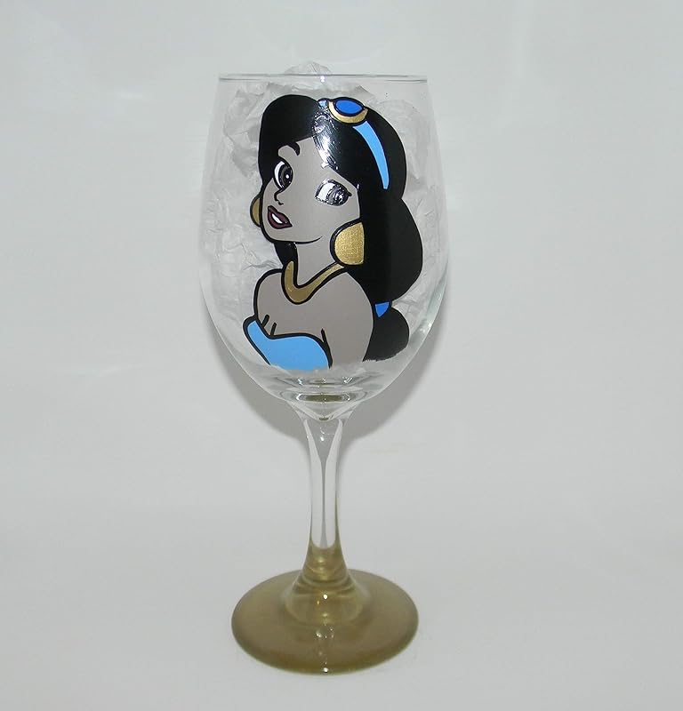 Princess Jasmine wine glass Handmade