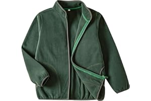 EIGIOO Toddler Fleece Jacket Kids Lightweight Outerwear Boys Girls Long Sleeve Fall Spring Coat 2-12 Years