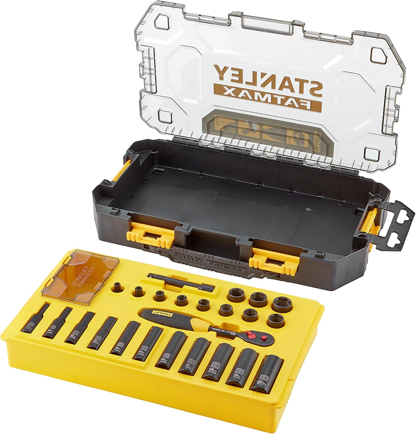 Stanley FMHT074713 Mini Tough Box Socket Wrench Set, Yellow/Black, 1/4