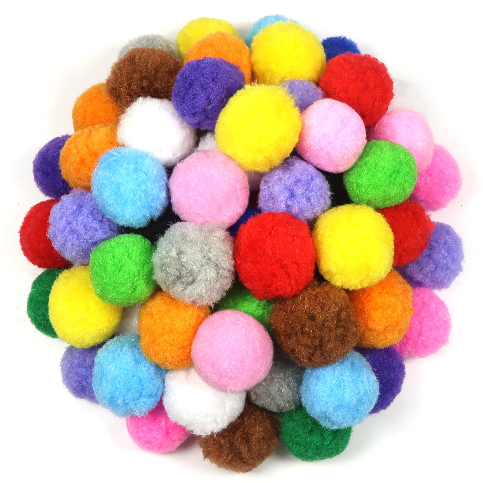 TOAOB 300pcs Pom Poms 40mm Assorted Fluffy Pompoms Multicolor Fuzzy Balls for DIY Decorations Tissue Pom Poms
