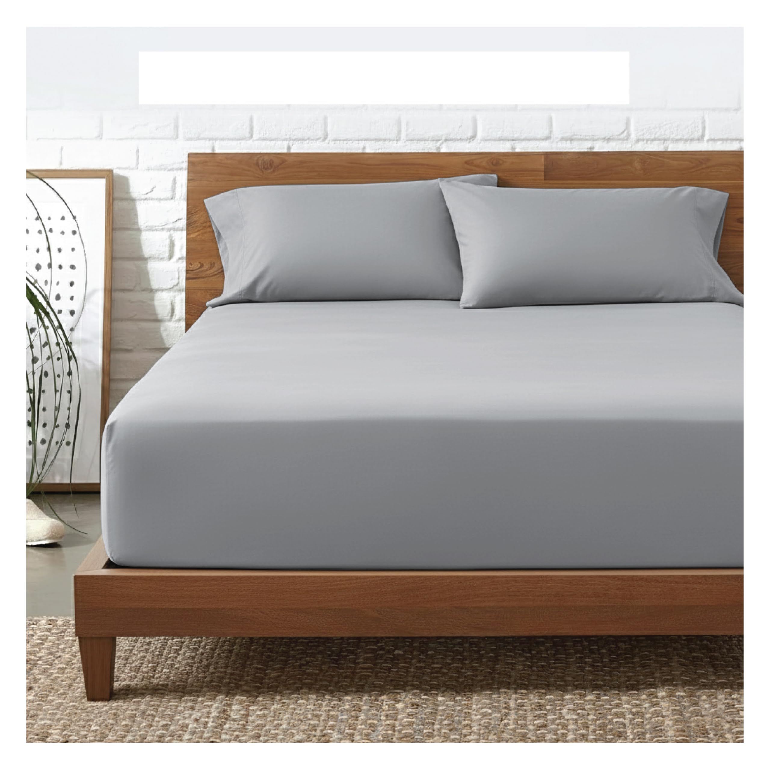 Funky Gadgets Super King Fitted Sheet, Grey- 300 Thread Count 100% Egyptian Cotton Fitted Sheet Deep Pocket 12 Inch (30cm) Bed Sheets, Breathable Bottom Fitted Sheets Super King Size (180 X 200).