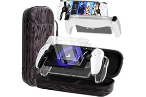 QUAGGY 3-in-1 Accessoris Kit Compatible with Playstation Portal, EVA Carrying Case for PS Portal with Clear Skin Protective C