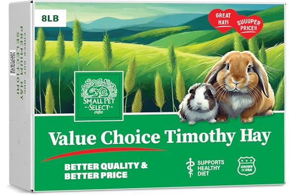 Small Pet Select Value Choice Timothy Hay, Rabbits & Guinea Pigs, 8 lb | Premium Natural Hay, Grown in USA, High Fiber Forage, For Bunnies, Chinchillas, Hamsters & Other Small Pets