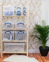 Really Useful Box 18 Litre Plastic Storage Clear with Handles view 6