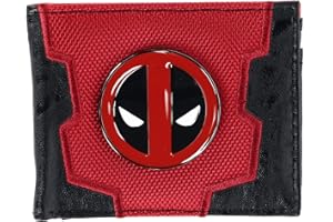 Marvel Deadpool Bi-Fold Boxed Wallet, Red & Black, One Size