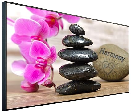 InfrarotPro | Infrarotheizung 750 Watt | Bildheizung 120x60x3 cm | Made in Germany | Ultra-HD Auflösung | Orchidee Harmony