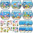 24Set Summer Craft Kits for Kids Make A Ocean Animals Worlds Stickers Scene, Summer Craft Under The Sea Scene Sticker Shark Tropical Fish Sea Animal Bulk Set for Home Classroom Game Activities