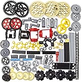 TEESE 116pcs Gears-Axles-Pins-Connectors-Wheels-Differential-Tires-Chain-Steering-Wheel-String-Reel-Hook, Compatible with Tec