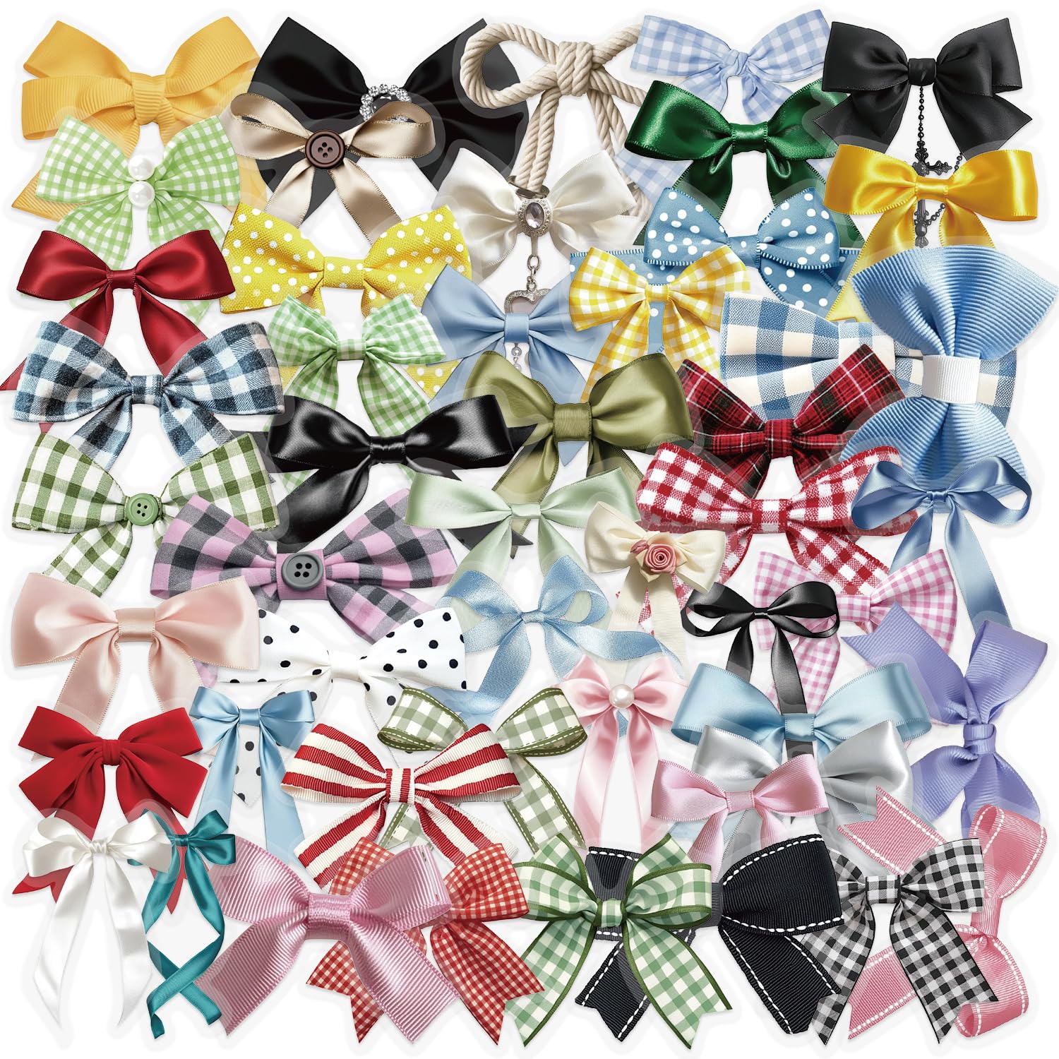 50pcs Transparent Colorful Bow Sticker,Vinyl Waterproof Cute Aesthetic Bows Stickers for Water Bottle Scrapbook Laptop Luggage Phone Guitar Funny Trendy Decals for Teens Girls Women Gifts(Bow)