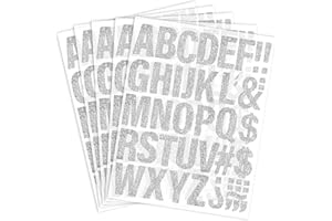 Iron on Letters for Clothing 2 Inch Glitter Silver Iron-on Letters Heat Transfer Patches Letter for Clothing Fabric T-Shirt