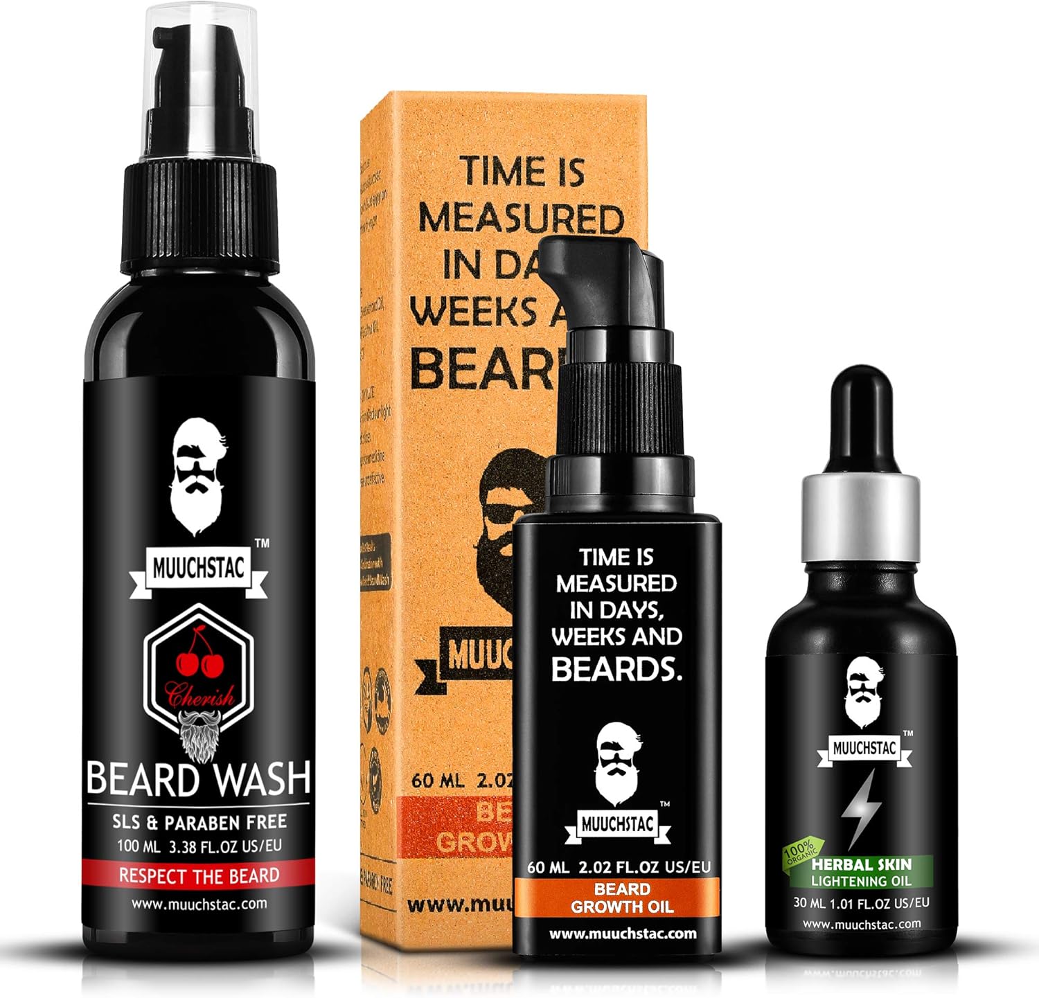 Muuchstac Beard Growth Oil 60 Ml Muuchstac Beard Wash 100 Ml Muuchstac Skin Lightening Oil 30 Ml Amazon In Health Personal Care