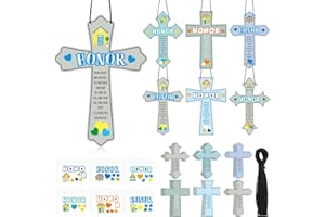 Kanayu 30 Sets Father's Day Crafts for Kids Religious Honor Father's Day DIY Cross Craft Kits Bulk Make Your Own Gifts for Father's Day Favor Church Sunday School Fun Home VBS Classroom Activities