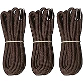 B&amp;Q 3 Pairs Heavy Duty Round Boot Laces Shoelaces for Hiking Walking Construction Safety Work Boots Shoes