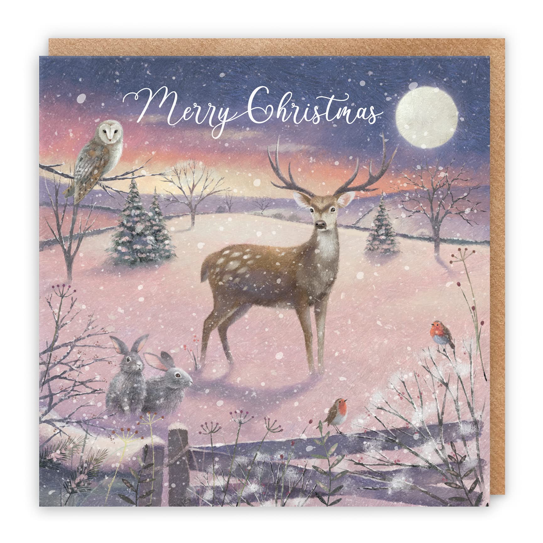 Hunts England - Individual Christmas Card For Men Or Women - 'The Stag' - Milo's Gallery Collection - Christmas Wording Inside - For Him Or Her