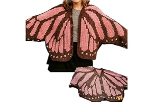 Monarch Butterfly Knit Cardigan, The Crochet Monarch Butterfly Cardigan Sweater with Butterflies Wing Pattern Tops for Women