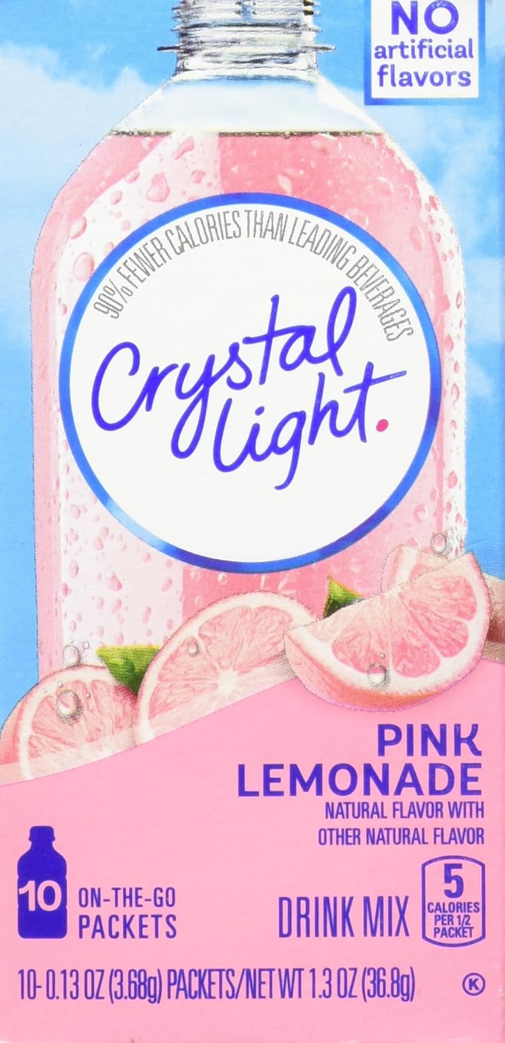 Crystal Light On The Go Pink Lemonade, 10Packet Box (Pack of 4) Amazon.ca Grocery