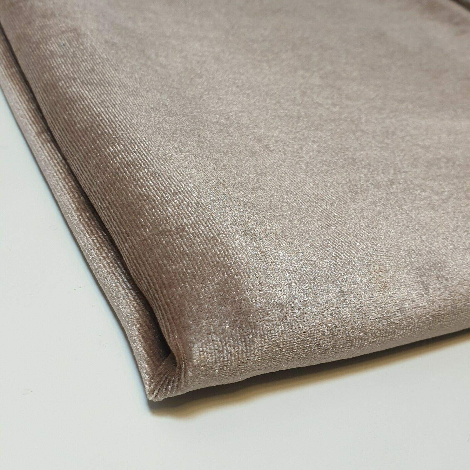Luxurious Plain & Printed Soft Stretch Velvet Fabric – Premium Dressmaking, Upholstery & Home Décor Material | 58" (150cm) Wide | Sold in Pre-Cut Lengths (Taupe, 1 Meter)